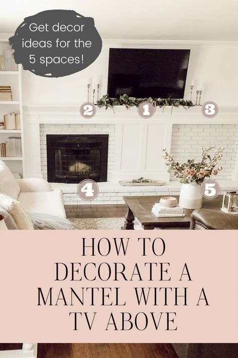 Mantel With Tv Decorating Ideas, Mantle With Tv Decor, Tv Mantle Decor, Mantle With Tv Decorating Ideas, Fireplace Mantle Decor With Tv, Mantle Decorating Ideas With Tv, Mantle With Tv, Decor Under Tv, Over Fireplace Decor