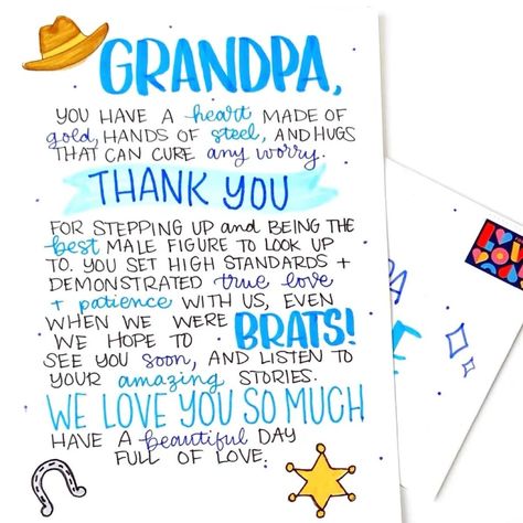 Grandfather Fathers Day Card, Grandpa Card Ideas, Birthday Cards For Grandpa Diy, Fathers Day Cards For Grandpa, Happy Birthday Grandpa Card, Birthday Cards For Grandpa, Birthday Drawings, Grandpa Birthday Card, Grandpa Card