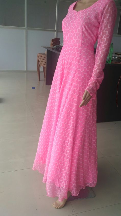 Super pink umbrella dress Umbrella Dress Indian Pattern From Saree, Ambrela Kurti Design, Umberla Kurthi Design, Umbrella Dress Indian Pattern, Umbrella Kurti Design From Saree, Umbrella Kurti Design, Umbrella Kurti, Umbrella Dress, Designer Anarkali Dresses