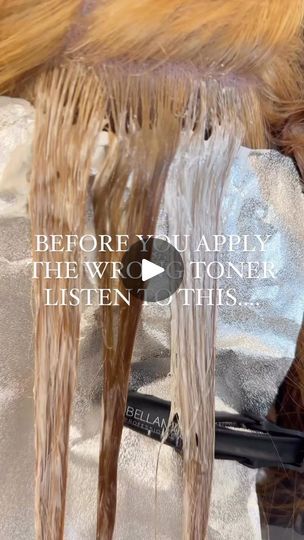 12K views · 1.2K reactions | ‼️DON’T HAVE TIME TO TEST YOUR TONER- BUT YOU CAN FIX A WHOLE HEAD MISTAKE⁉️👀

it’s #TIPTUESDAY and you don’t want to miss @hairbyshawna_russell pro tip on testing your formulas! 
GUILTY 🙋‍♀️We have all toned twice or more to correct something! This method will save you time and the heart attack you get when your toner gets funky😜

When doing color corrections & you’re not sure what toner combos to use do this⬇️⬇️

✅1. 1st color match the underlying pigment to your color book! We matched her roots to 9-7 & the rest to 7-57. So we knew we were cancelling gold(yellow) & copper (orange)

✅2. Next look at a color wheel and which color is complimentary (opposite of each other) this case violet for yellow & blue for orange. Make sure your toner has both!

✅3. Pick Different Toner For Blondes, Wells Toner Chart, Colour Correction Hair, Tone Yellow Hair, Toner For Orange Hair, Wella Toner, Color Correction Hair, Hair Toner, Get Funky