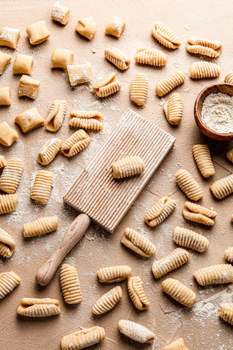 Homemade Cavatelli Pasta (Vegan) | NattEats    #cavatelli #homemadepasta #veganpastadough #homemadepastadough Homemade Cavatelli, Cavatelli Recipe, Cavatelli Pasta, Homemade Pasta Dough, Pasta Flour, Tomato Pasta Sauce, Dough Scraper, Flour Mill, Pasta Dough