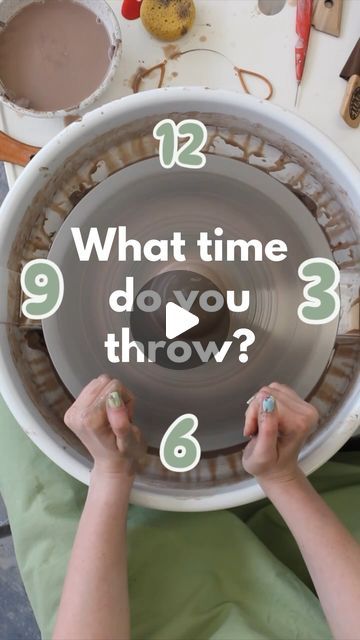 Hope Kathleen Limyansky-Smith on Instagram: "⏰Clock In⏰
Get it? Because clock… I think I’m funny. 😂
#wheelthrowing #wheel #potter #pottery #potterywheel #handmade #madebyme #art #artist #artteacher #homedecor #clay #clayart #speckledclay  #carvedpottery #carvingclay #atlanta #georgia #atlantaartist #cerámica #ceramicartist #cerâmica #ceramicstudio #stoneware #potterywheel #instapotter #instapottery" Pottery Wheel Videos, Pottery Wheel Ideas For Beginners, Wheel Throwing Pottery Ideas, Atlanta Artist, Wheel Thrown Ceramics, Wheel Throwing, Pottery Workshop, Functional Pottery, Ceramic Set