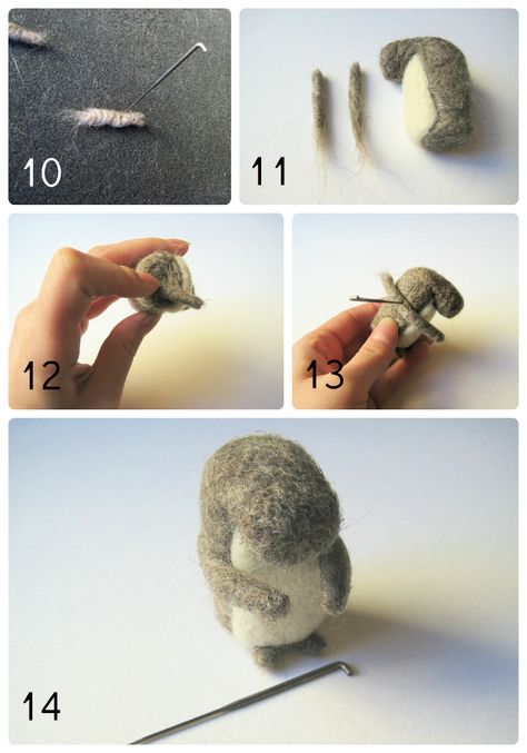 How to make a wool felt squirrel Felt Squirrel, Felting Patterns, Felted Squirrel, Making Collage, Bee Creative, Needle Felting Tutorials, Felt Projects, Wet Felt, Needle Felting Projects