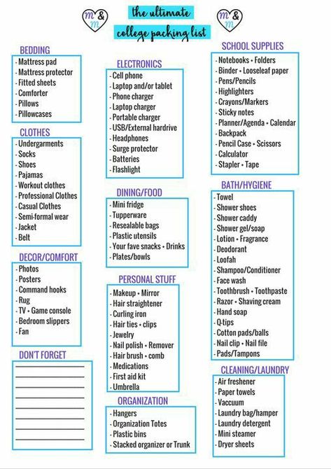 Boarding School Packing List, Packing List Free Printable, College Rooms, College Dorm List, High School Lockers, College Packing List, Dorm Packing, College Dorm Checklist, Dorm Room Checklist