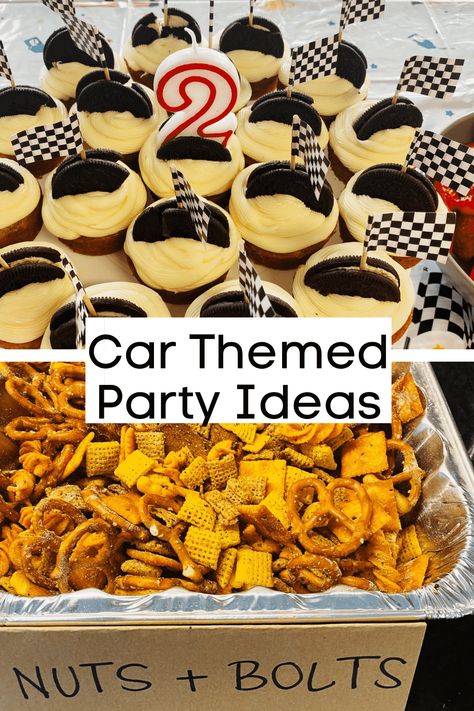 3rd Birthday Food, Cars Theme Bday Party, Nascar Themed Food, 2 Fast Birthday Party Food Ideas, Race Food Ideas, Racing Food Ideas, Food For Race Car Birthday, Car Charcuterie Board, 2 Fast Cars Birthday Party