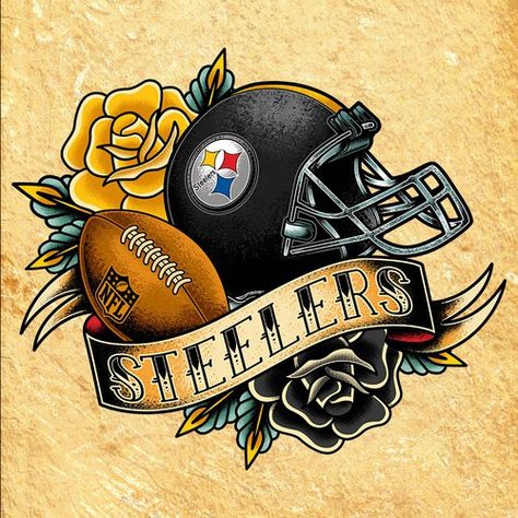 Pittsburgh Steelers Tattoo Ideas, Pittsburgh Steelers Tattoo, Kanye Tattoo, Steelers Tattoos, Baking Tattoo, Cute Tattoos With Meaning, Nfl Logos, Football Tattoo, Sport Tattoos