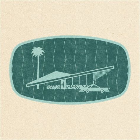 Mid-Century Home 🌴 #midcenturymodern #googiearchitecture #googie #retro #illustration Mid Century Logo Design, Mid Century Modern Logo, Googie Signs, Wall Mounted Pot Rack, Googie Design, Googie Architecture, Midcentury House, Century Home, Coffee Club