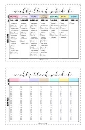 9 Time Blocking Templates and Printables to Master Your Time Block Schedule Template, Time Blocking Printable, Time Blocking Schedule, Block Schedule, Weekly Schedule Printable, Block Scheduling, Goals Bullet Journal, To Do Planner, Schedule Printable