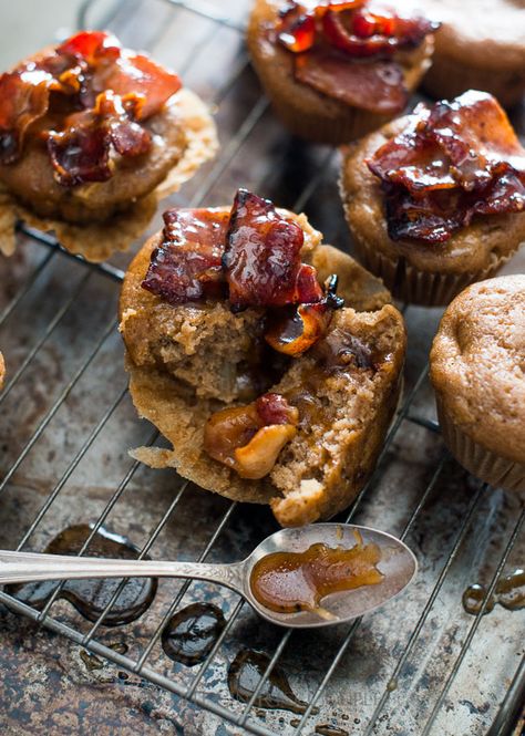 Killer Maple Bacon Apple Muffins Recipe on @whiteonrice Apple Bacon Muffins, Bacon Muffins, Fall Recipes Breakfast, Apple Muffin Recipes, Moist Muffins, Apple Muffins, Fall Breakfast, Maple Bacon, Cooked Breakfast