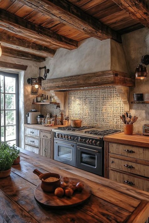 29 Mediterranean Interior Design Ideas for a Warm and Inviting Atmosphere Mediterranean Interior Design Kitchen, Mediterranean Homes Interior Kitchen, Terracotta Floor Kitchen, Rustic Mediterranean Kitchen, Italian House Interior, Mediterranean Kitchen Tiles, Mediterranean Cottage, Mediterranean Farmhouse, Terracotta Kitchen