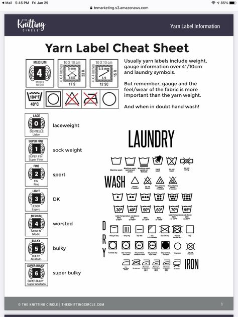 Knitting Terminology, Kdp Ideas, Laundry Symbols, Crochet Charts, Crochet Abbreviations, Crochet Fashion Patterns, Crochet Chart, Knitting Ideas, Yarn Art