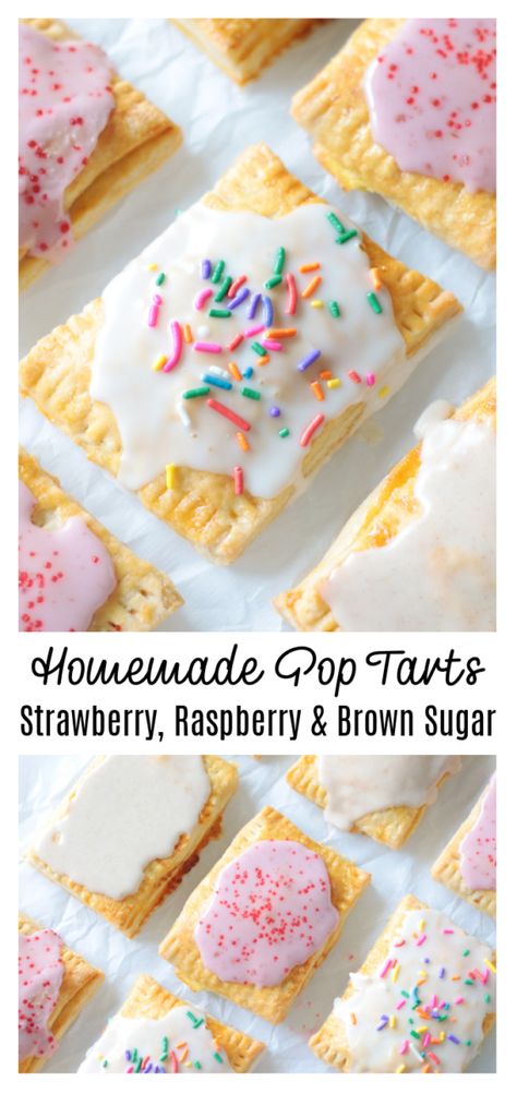 Homemade Pop Tarts Homemade Pop Tarts Recipe, Pop Tarts Recipe, Brown Sugar Pop Tarts, Homemade Butterfingers, Tart Crust Recipe, Fresh Blueberry Pie, Homemade Pop Tarts, Pasties Recipes, Poptart Recipe