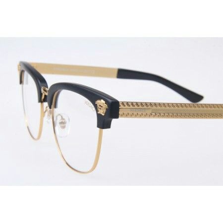 Men's #BlackandGold #VERSACE Horn-Rimmed Eyeglasses Black And Gold Glasses, Gucci Glasses Frames, Mens Versace, Versace Shades, Gold Glasses Frames, Glasses Frames Trendy, Frames Ideas, Shades For Men, Versace Eyeglasses