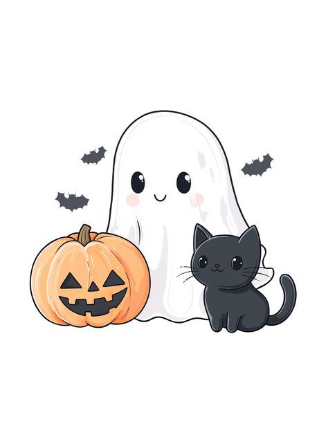 Cute Ghost Pics, Cute Halloween Ghost Wallpaper, Cute Ghost Printable, Cute Halloween Pictures To Draw, Thanksgiving Png Images, Cute Halloween Clip Art, Halloween Designs Art, Halloween Cute Pictures, Cute Halloween Graphics