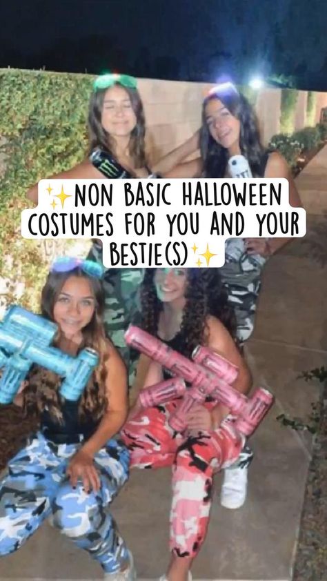 ✨Non basic Halloween costumes for you and your bestie(s)✨ in 2022 | Basic halloween costumes, Trendy halloween costumes, Halloween costumes friends Halloween Costumes For Cold Weather, Halloween Costume Ideas For Groups, Costume Ideas For Groups, Trio Outfits, Basic Halloween Costumes, Iconic Duos, Halloween Fits, Friend Costumes, Cute Group Halloween Costumes