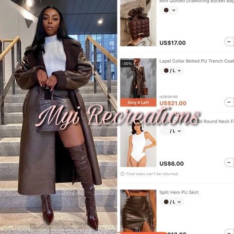 Winter Outfits Shein Women, Shein Outfit Lookbook, Shein Cart Ideas, Shein Business Casual Outfits, Baddie Shein Outfits Winter, Winter Baddie Outfits Going Out, Baddie Birthday Outfit Winter, Boujee Outfits Classy, Shein Outfits Fall