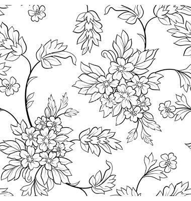 Black outline flower seamless vector Outline Wallpaper, Motif Vector, Outline Flower, Outline Images, Flower Outline, Outline Designs, Floral Embroidery Patterns, Border Embroidery Designs, Flower Background