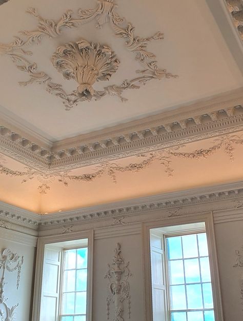 Embossed Ceiling, Fancy Ceiling, Baroque Ceiling, Fancy Wainscoting, French Ceiling Design, Neoclassical Ceiling, Victorian Ceiling, Molding Ceiling, Castle Rooms