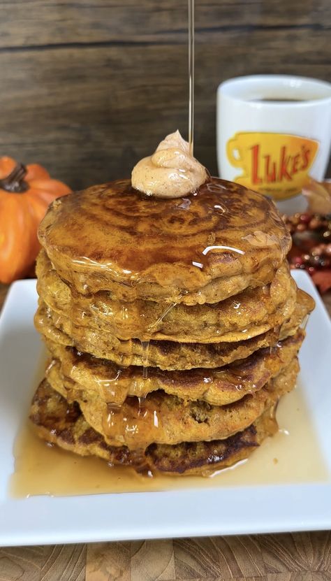 The Ultimate Pumpkin Pancakes Recipe with Cinnamon Butter – Perfect for Gilmore Girls Fans Pumpkin Pancakes Gilmore, Gilmore Girls Pancakes, Pumpkin Cinnamon Pancakes, Gilmore Girls Luke’s Pumpkin Pancakes, Pumpkin Pancakes With Cinnamon Butter, Lukes Pumpkin Pancakes, Gilmore Girls Pumpkin Pancakes, Gilmore Girls Food Recipes, Gilmore Girls Recipes