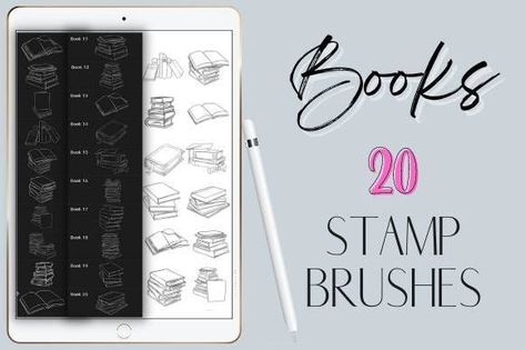 Procreate Book Stamps Brushes Set Free Book Silhouette, Book Texture, Manifesto Design, Best Procreate Brushes, Digital Brushes, Skin Paint, Free Procreate, Procreate Stamps, Procreate Brushes Free