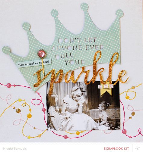 Sugar Rush layout | Nicole Samuels Princess Scrapbook Layout, Scrapbook Challenges, Album Decoration, Disney Scrapbooking Layouts, Vacation Scrapbook, Disney Scrapbook Pages, Disney Memories, Valentine Activities, Disney Scrapbooking