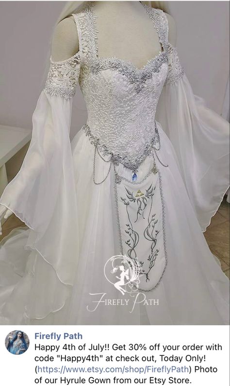 Etsy (FB Link) Venice Carnaval, Chiffon Overskirt, Elven Cape, Elvish Wedding, Firefly Path, Zelda Wedding, Medieval Wedding Dress, Nerd Wedding, Elven Dress