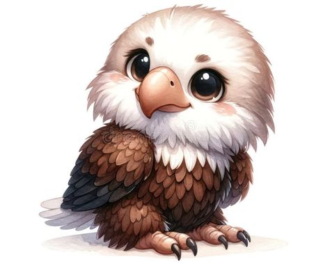 Photo about watercolor cute Bald Eagle isolated on white background,generative ai. Image of beak, beauty, cute - 302980097 Cute Eagle Drawing, Animal Clipart Free, Cute Eagle, Eagle Cartoon, Aigle Royal, Illustration Animals, Eagle Drawing, Cats Art Drawing, Dancing Animals