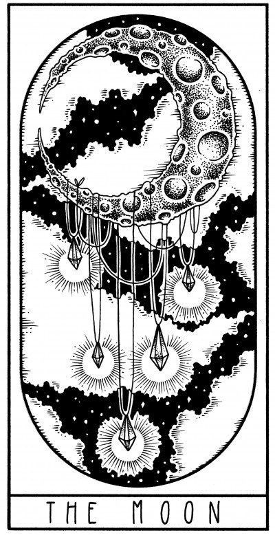 Tarot Card Tattoo, Tarot Tattoo, The Moon Tarot Card, The Moon Tarot, Bone Art, Illustration Photo, Tarot Cards Art, Card Tattoo, Tarot Art