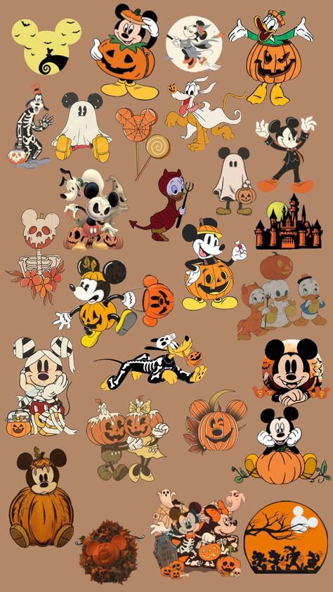 Halloween Wallpaper Iphone Backgrounds, Halloween Wallpaper Cute, Mickey Mouse Halloween, Disney Background, Disney Iphone, Motifs Perler, Disney Collage, Disney Phone Wallpaper, Mickey Mouse Wallpaper