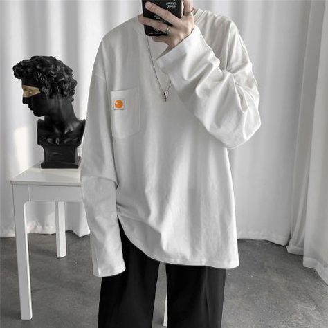 Korean Outfits Men, Outfit Korean, Korean Casual Outfits, Tomboy Style Outfits, Aesthetic Boy, Fashion Project, Men Fits, Tomboy Fashion, Casual T Shirt