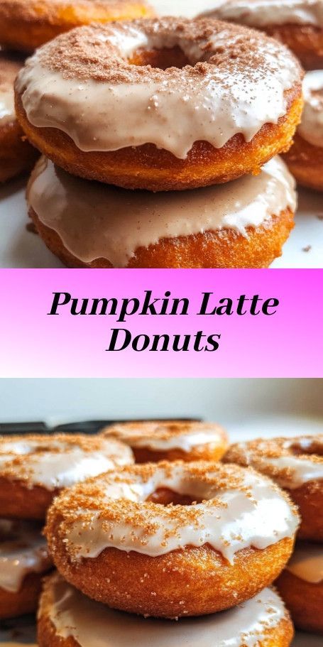 Pumpkin Spice Latte Donuts - Welcome the cozy flavors of fall with these delightful Pumpkin Spice Latte Donuts. Infused with pumpkin, aromatic spices, and a hint of coffee, these baked donuts are the perfect treat for a crisp autumn day. #PumpkinDonuts #FallRecipes #BakedDonuts #EasyBaking #PumpkinSpice #LatteLovers #AutumnTreats #HomemadeDonuts #FallFlavors #PumpkinDessert Pumpkin Spice Donut, Pumpkin Spice Lattes, Baked Treats, Seasonal Treats, Homemade Donuts, Pumpkin Everything, Pumpkin Latte, Fall Flavors, Baked Donuts