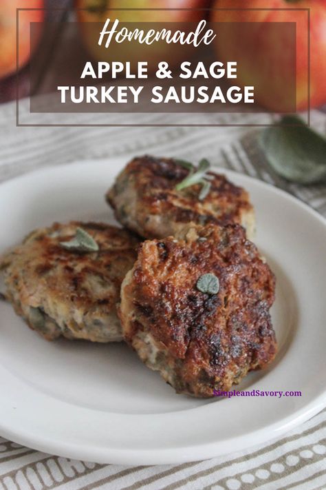 Turkey Breakfast Sausage Recipes, Homemade Turkey Sausage, Breakfast Savory, Turkey Sausage Recipes, Turkey Apple, Apple Turkey, Turkey Breakfast Sausage, Homemade Sausage Recipes, Breakfast Sausage Recipes