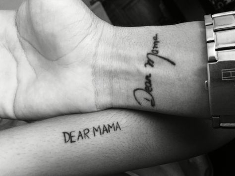 Dear mama - Tattoo - Sistahood Dear Mama Tattoo, Mama Tattoo, Dear Mama, Arm Tattoos, Fine Line Tattoos, Line Tattoos, Black Side, Arm Tattoo, Fish Tattoos