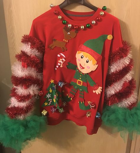 Ugly Christmas Sweater Ideas For Kids, Kids Ugly Christmas Sweater Ideas Boys, Toddler Ugly Christmas Sweater Diy, Kids Ugly Christmas Sweater, Tacky Christmas Sweater For Kids, Elf Ugly Christmas Sweater, Ugly Sweater Ideas For Kids, Ugly Christmas Sweaters Diy Kids Boys, Diy Ugly Sweater Ideas For Kids