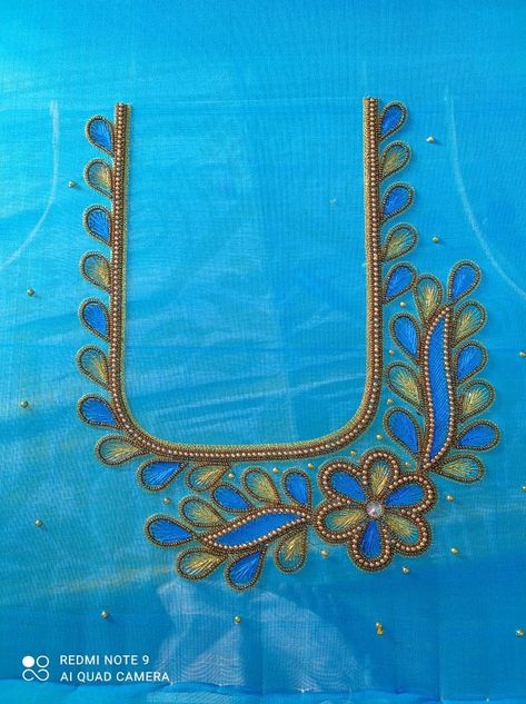 Aari Embroidery Motifs Tracing, Aari Work Thread Work Blouse, Aari Designs For Tracing Simple, Simple Thread Aari Work Design, Thread Aari Work Blouse Designs, Aari Hand Designs For Blouses, Arri Work Hand Design Simple, Thread Aari Work Designs, Simple Handwork Blouse Design