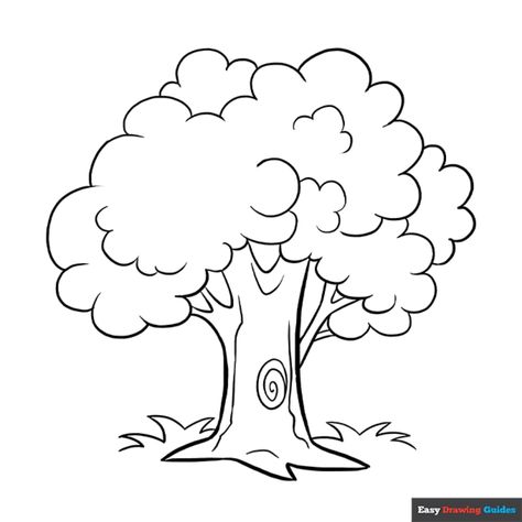 Free Cartoon Tree Coloring Page for Kids Tree Colouring Pages, Cartoon Palm Tree, Tree Line Drawing, Cartoon Tree, Easy Drawing Guides, Tree Coloring, Tree Printable, Free Printable Coloring Sheets, Cartoon Trees