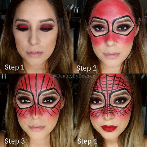 Spider Man Makeup, Gumball Machine Halloween Costume, Spiderman Makeup, Makeup Witch, Carnaval Make-up, Modest Halloween Costumes, Make Up Diy, Makeup Zombie, Makeup For Halloween