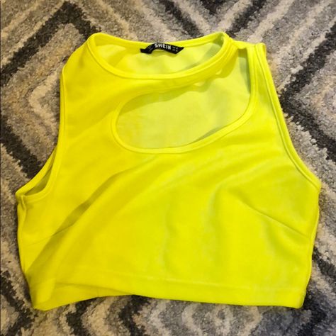 Neon Crop Top, Fuzzy Hoodie, Tops Shein, Yellow Crop Top, Pink Crop Top, Cami Crop Top, Going Out Tops, Shein Tops, Crop Top Blouse