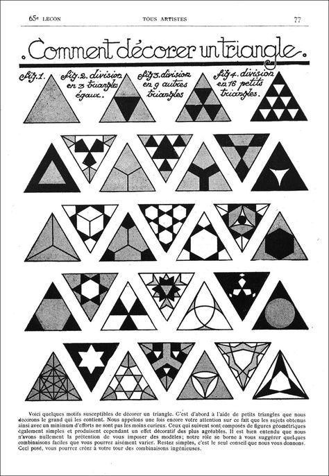 Triangles Triangle Art, Triangular Pattern, Zen Tangle, French Pattern, Doodle Inspiration, Mandala Design Pattern, Tangle Art, Tangle Patterns, Art Magazine