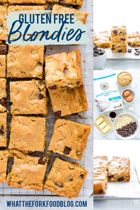 Gluten Free Blondies, Blonde Brownie Recipe, Blonde Brownie, Chip Bar, The Perfect Blonde, Butterscotch Blondies, What The Fork, King Arthur Gluten Free, Blonde Brownies