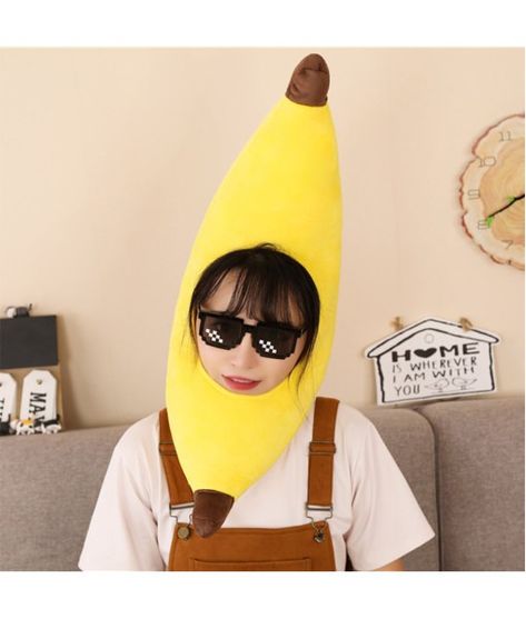 Adult Yellow Headband Banana Hat Funny Halloween Costume Accessories-Skycostume Banana Hat, Fruit Hat, Thanksgiving Hat, Cartoon Banana, Animal Fruit, Hat Cosplay, Yellow Headband, Funny Halloween Costume, Halloween Party Costume