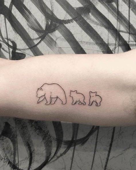 Baby Bear Tattoo, Small Nature Tattoo, Polar Bear Tattoo, Bear Tattoo Designs, Sister Bear, Our Mindful Life, Lavender Tattoo, Bunny Tattoos, Bear Tattoos