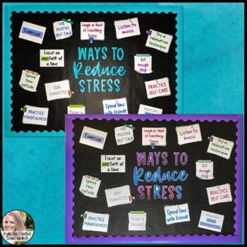 Stress Bulletin Board | Social Work or Counseling Decor | TPT Office Bulletin Board Ideas, School Counseling Office Decor, Counseling Decor, Counselor Bulletin Boards, Office Bulletin Board, School Counseling Bulletin Boards, Counseling Bulletin Boards, Office Bulletin Boards, Counseling Office Decor