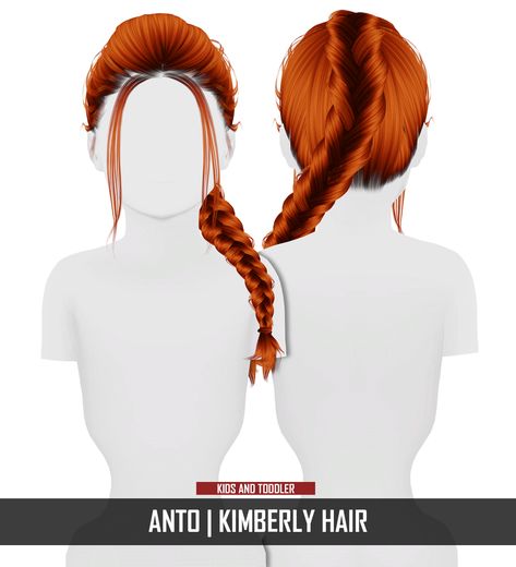 Redhead Sims CC Kimberly Hair, Kids' Hairstyles, Sims Baby, Cc Hair, Sims 4 Cc Kids Clothing, The Sims 4 Pc, Pelo Sims, Sims 4 Children, The Sims 4 Packs