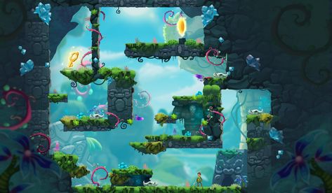 ArtStation - Platform game mockup Platform Game Level Design, Platform Game Design, Game Mockup, Map Game, 2d Platformer, Environment Inspiration, Platformer Game, Game Level Design, Platform Games