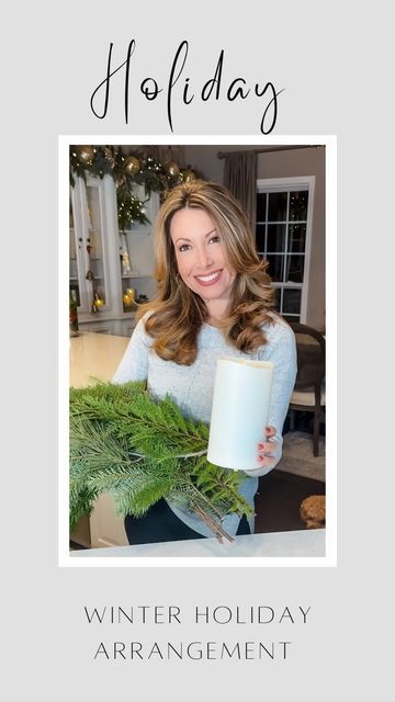 Holiday Greens Arrangements, Winter Greenery Arrangements, Winter Floral Arrangements Centerpieces, Christmas Arrangements Diy, Winter Centerpieces For Table, Christmas Greenery Arrangements, Janine Graff, Simple Arrangements, White Hydrangea Centerpieces