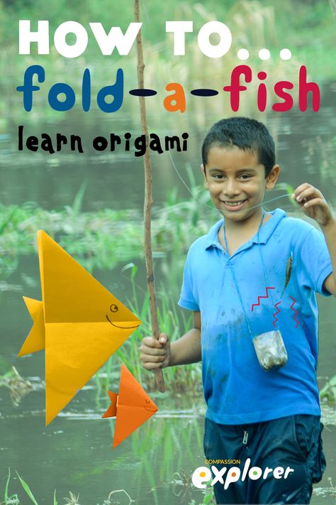 This easy craft for kids is not only fun but can serve as an opportunity for you to pray together too! Your kids can follow these step-by-step instructions to learn how to make an origami fish. When they are finished, you can pray together for God to provide enough fish for children around the world whose families fish for a living. Easy Craft For Kids, Craft Origami, Fish Symbol, Origami Fish, Kids Bible, Bible Crafts For Kids, Fish Crafts, Poor Countries, Object Lessons