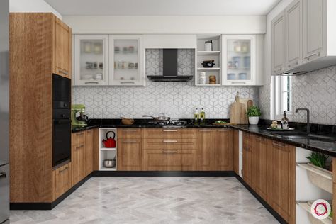 Classic Wooden Kitchen Design with Modern Twist Latest Modular Kitchen Design, Kitchen Colour Combination, Modular Kitchen Cabinets, Latest Kitchen Designs, Cabinet Designs, Kitchen Modular, Kitchen Design Color, Modular Kitchen Designs, Modular Kitchen Design