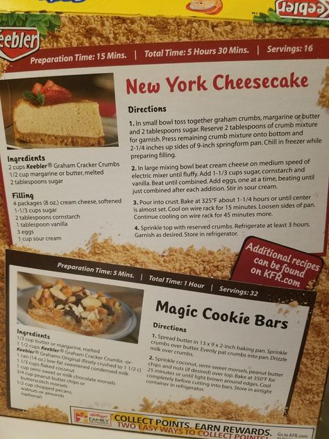 Keebler Graham Cracker Crust Recipes, Keebler Cheesecake Recipe, Cheesecake Treats, Graham Cracker Crust Cheesecake, New York Cheesecake Recipe, Bake Sale Recipes, Taco Pasta, Baked Cheesecake Recipe, Easy Cheesecake Recipes