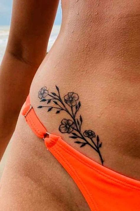 V Line Tattoo, V Line Tattoos, Mini Tattoo Ideas, Pelvic Tattoos, Tattoos Love, Minimalist Tattoo Ideas, Unique Small Tattoo, Waist Tattoos, Heart Tattoos